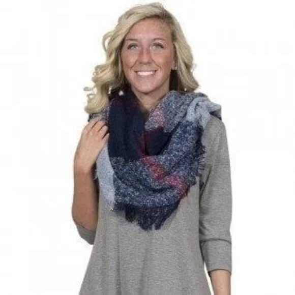 Simply Southern Womens Casual Soft Plaid Blanket Scarf Wrap/Shawl One Size - Picture 1 of 7
